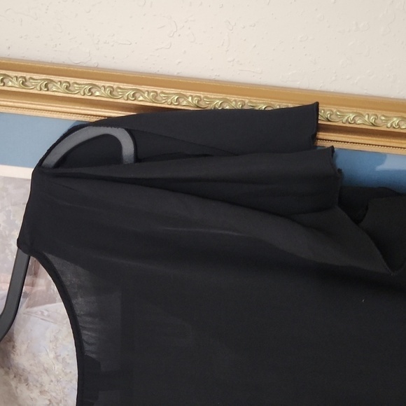 Sexy Y2K 100%Silk Black Waist Defined Size Medium Sexy Flirty Feminine Whimsical - Picture 9 of 12